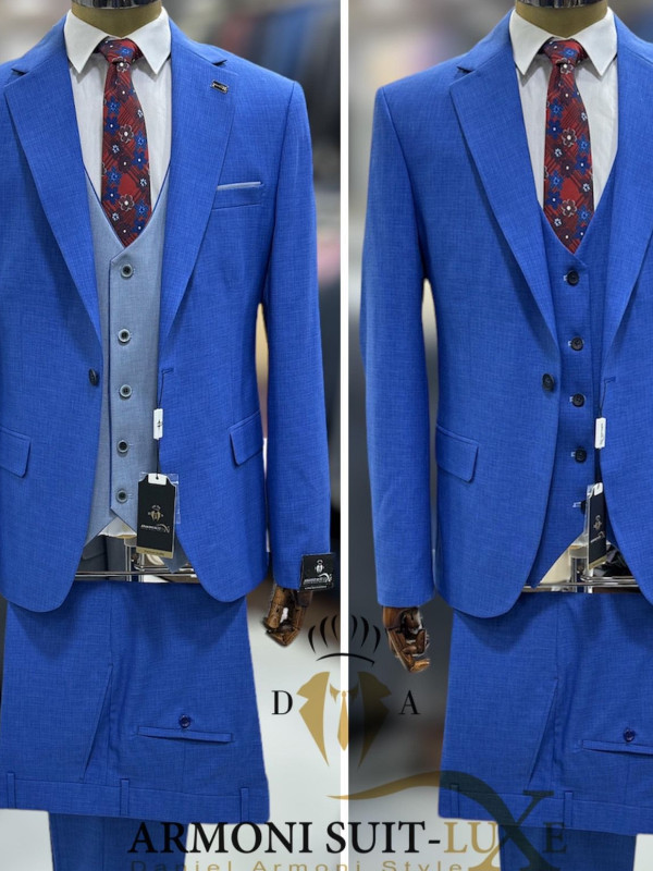 Armoni Suit Lux Daniel Armoni Style (Blue Cian Color)